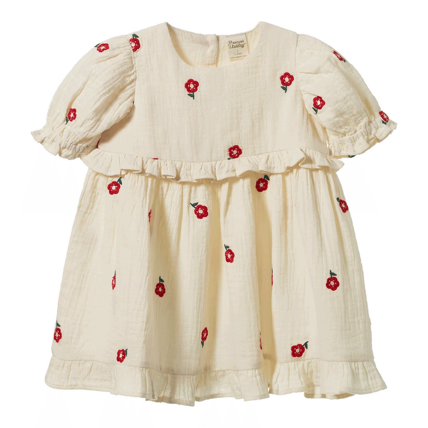 Nature Baby Valentina Dress - Red Flora