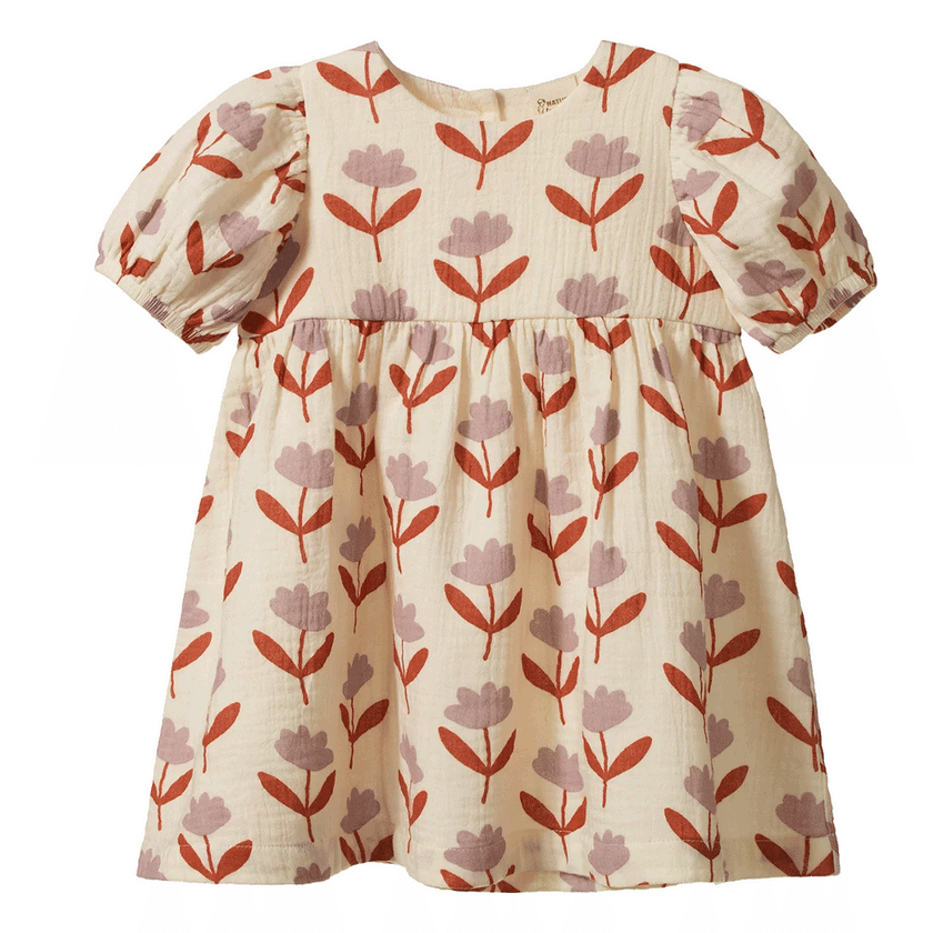 Nature Baby Albertine Dress Muslin - Fleurette Print