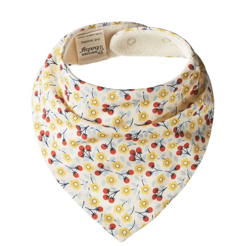 Nature Baby Triangle Bib  Kitchen Garden Print