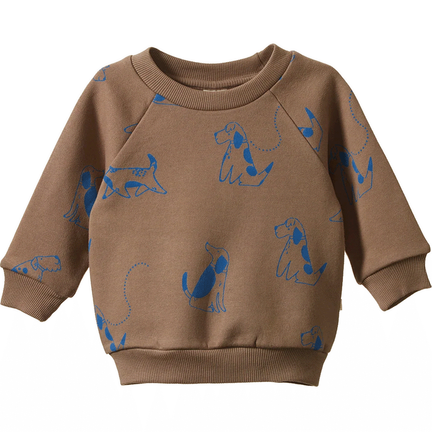 Nature Baby Emerson Sweater - Dog Walks Print