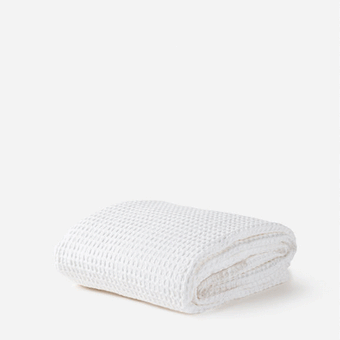 Citta Waffle Organic Cotton Bedspread - White Q 250x255cm