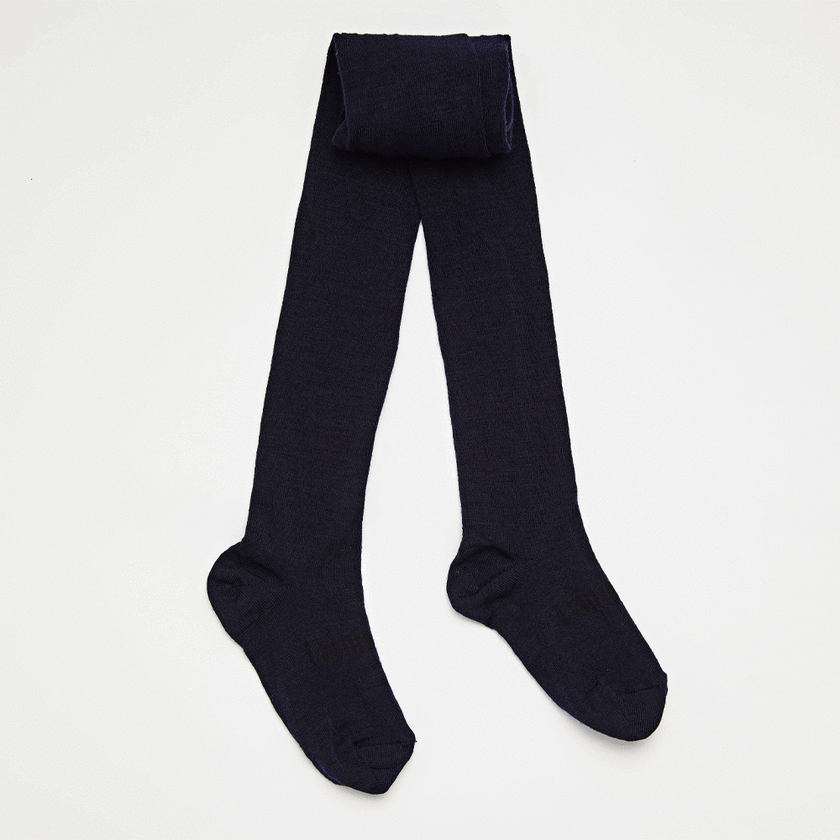 Lamington Merino Wool Flat Knit Essential Tights | CHILD | Navy