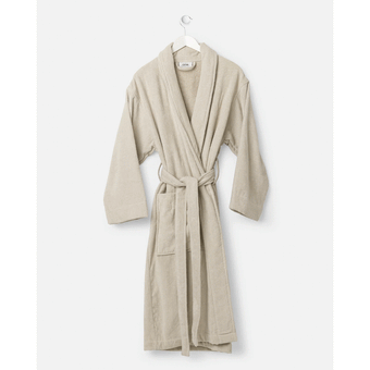 Citta Velour Cotton Robe - Oat