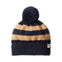 Nature Baby Alpine Pom Pom Beanie - Navy/Caramel Stripe