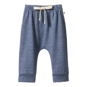 Nature Baby Merino Essential Drawstring Pants - Vintage Indigo Marl