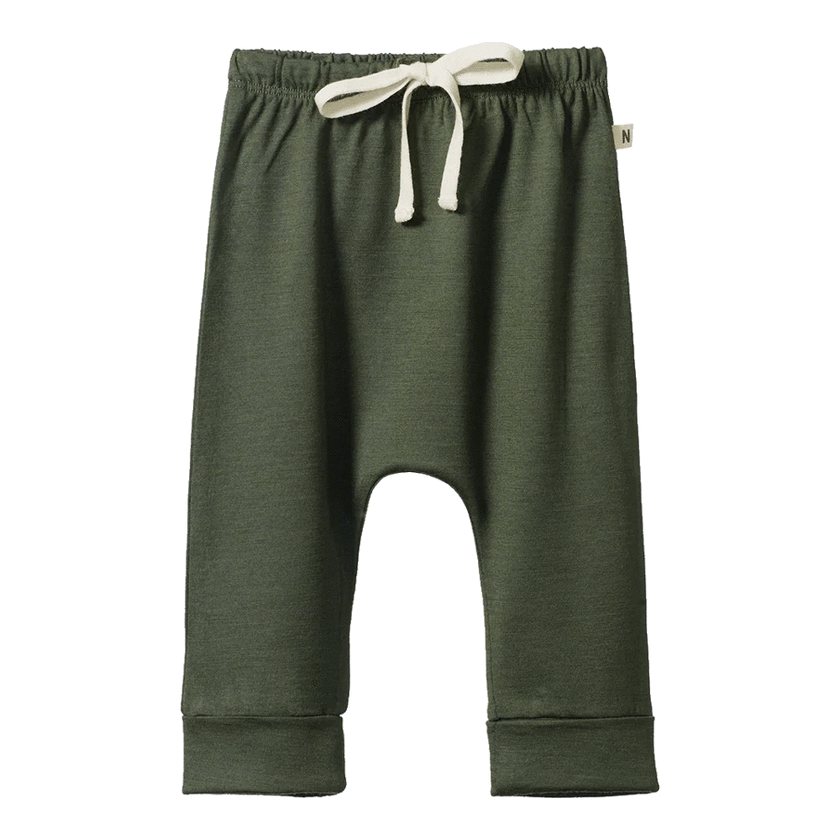 Nature Baby Merino Drawstring Pants - Thyme