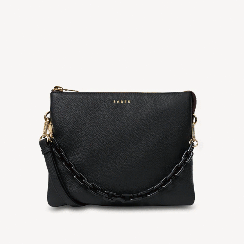 Saben Matilda Crossbody - Black + Tonal Chain
