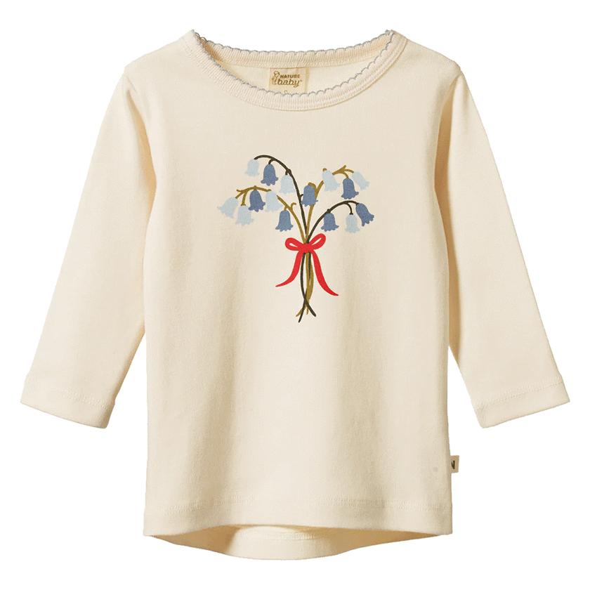 Nature Baby Long Sleeve Cloud Tee - Bluebelle Natural Print