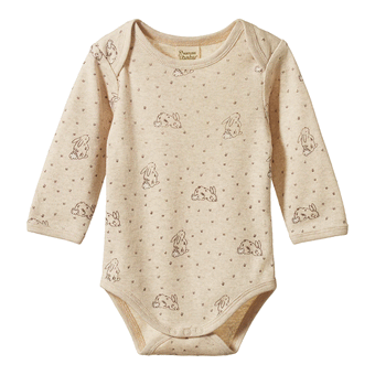 Nature Baby Cotton Long Sleeve Bodysuit - Bramble Burrow Print