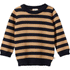 Nature Baby Merino Knit Pullover - Navy/Caramel Stripe