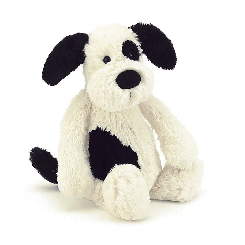 Jellycat Bashful Little Black & Cream Puppy