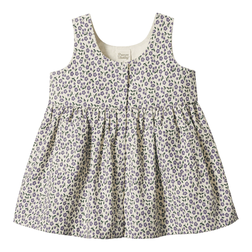 Nature Baby Amelia Pinafore - Briarwood Heron Print