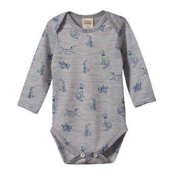 Nature Baby Merino Essentials L/S Bodysuit - Best Friend Print