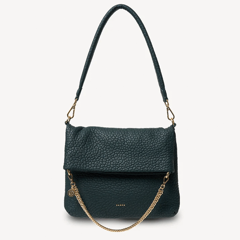 Saben Daria Shoulder Bag - Hunter Green Bubble