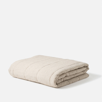 Citta Chambray Linen Quilt - Oatmeal K 200x220cm