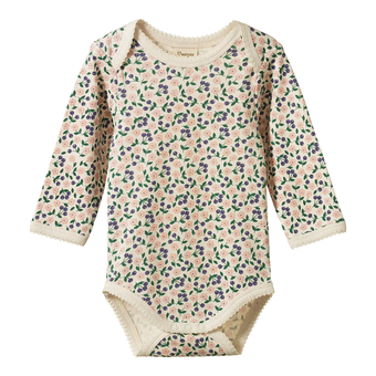 Nature Baby Cotton Long Sleeve Bodysuit - Briarwood Print