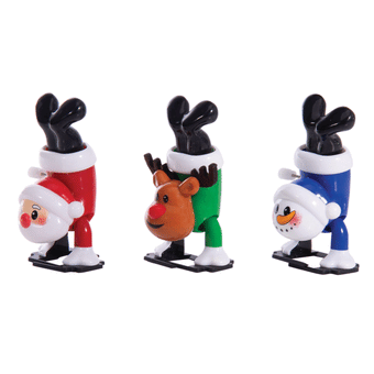 Discovery Zone Wind Up Christmas Sprinters 3pcs Set Multi-Coloured 4x3x6.5 cm