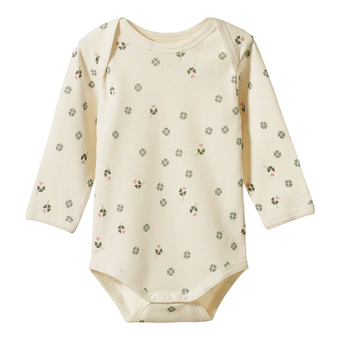 Nature Baby Cotton Long Sleeve Bodysuit - Lucky Print