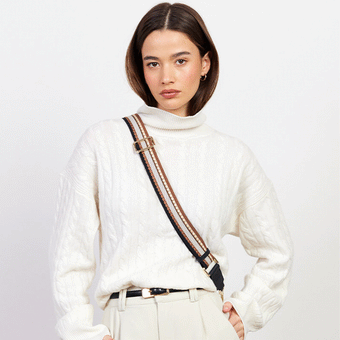 Saben Feature Strap Webbing - Toffee Multi