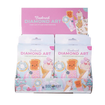 Discovery Zone Diamond Art Bookmarks 3pcs Set - Sweet Treats Multi-Coloured 12x3x19.5cm