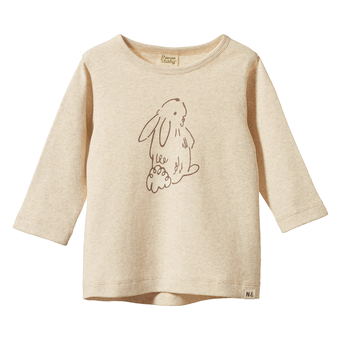 Nature Baby Long Sleeve River Tee - Bramble Bunny Print