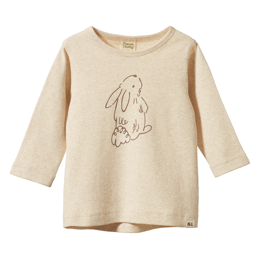 Nature Baby Long Sleeve River Tee - Bramble Bunny Print