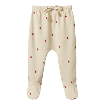 Nature Baby Footed Rompers - Radish Print