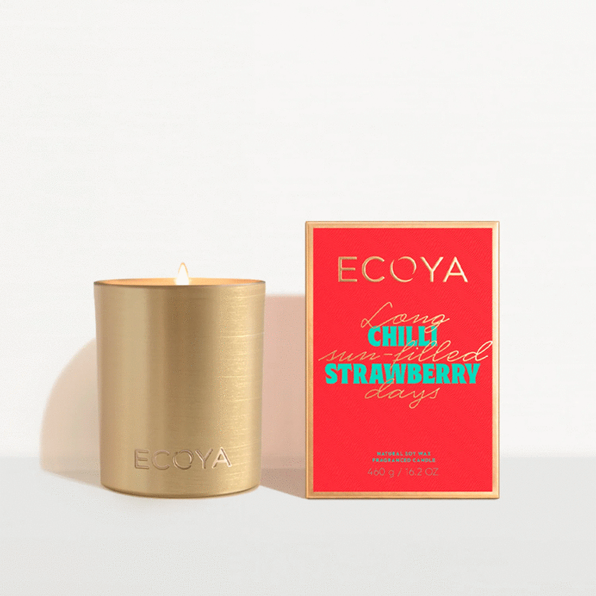 Ecoya Chilli Strawberry Goldie Candle Holiday Collection