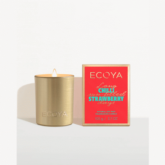 Ecoya Chilli Strawberry Mini Goldie Candle Holiday Collection