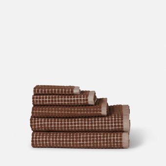 Citta Nero Cotton Face Cloth - Paprika/Cream 35x35cm