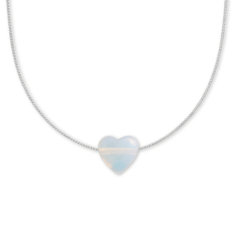 Palas Emporio Opal Glass ‘Clarity’ Heartstone Necklace