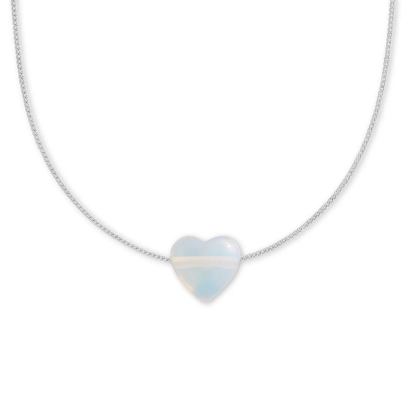 Palas Emporio Opal Glass ‘Clarity’ Heartstone Necklace