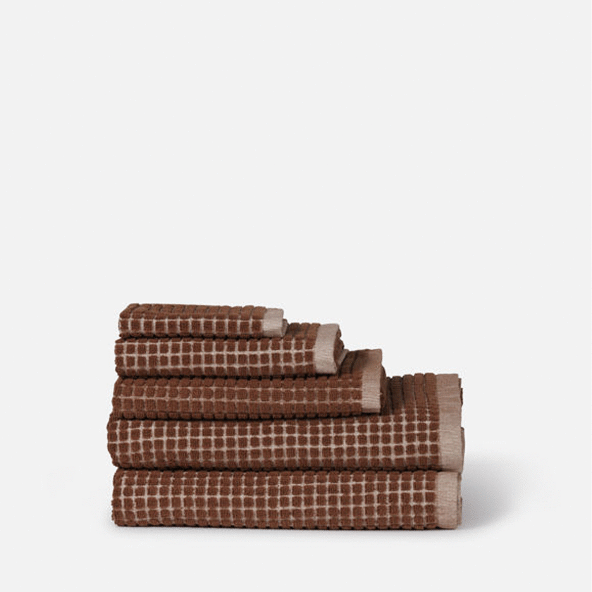 Citta Nero Cotton Hand Towel Paprika/Cream 50x70cm