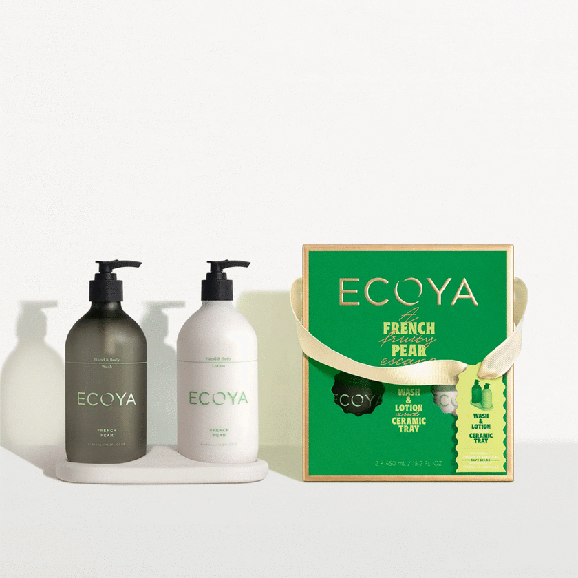 Ecoya French Pear Bathroom Gift Set Holiday Collection