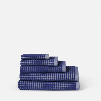 Citta Nero Cotton Bath Mat Cobalt/Cream 50x85cm