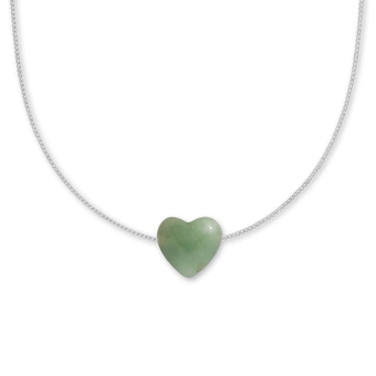 Palas Emporio  Aventurine Balance Heartstone Necklace