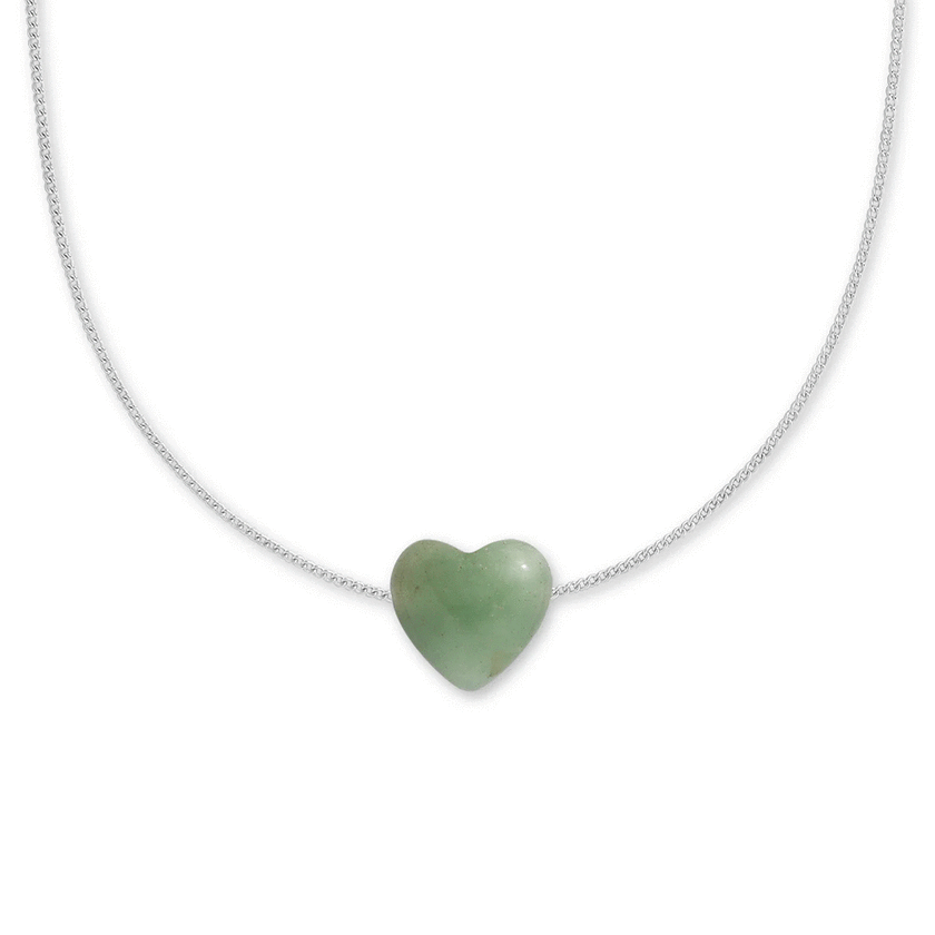 Palas Emporio  Aventurine Balance Heartstone Necklace