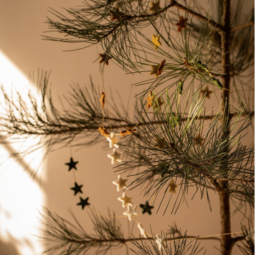 Muskhane Stars Malla Garland - 100% Felt L200cm Stars 3cm