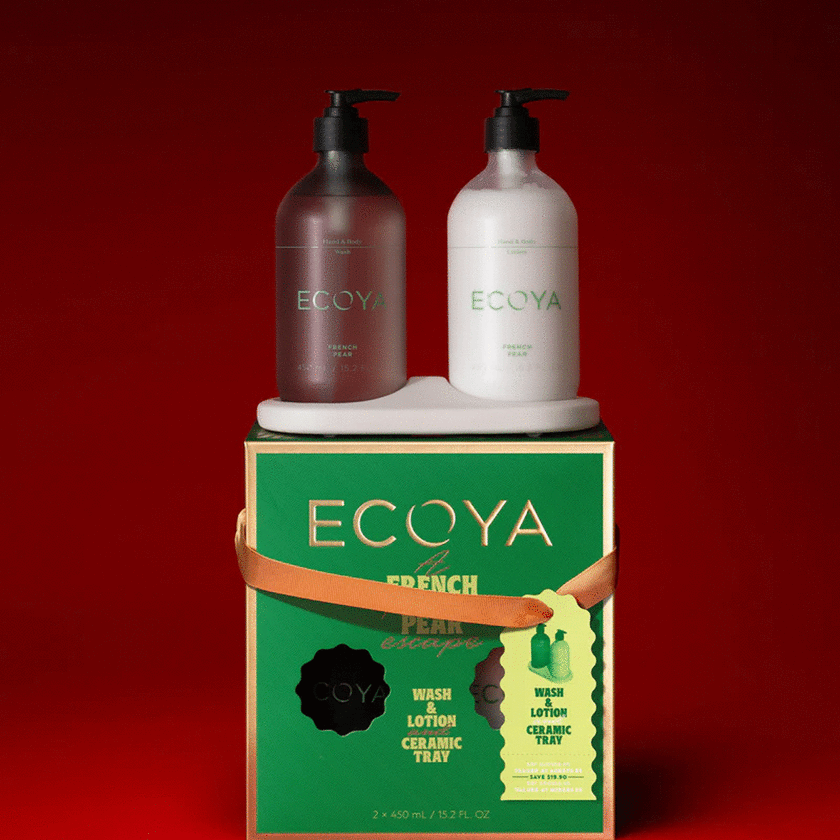Ecoya French Pear Bathroom Gift Set Holiday Collection