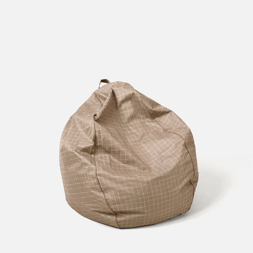 Citta Grid Bean Bag Taupe/Cream 300L 90x52x120cmh