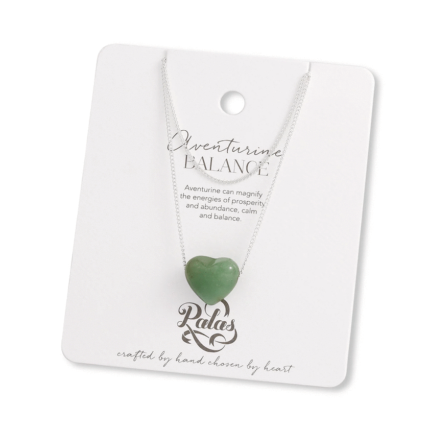Palas Emporio  Aventurine Balance Heartstone Necklace