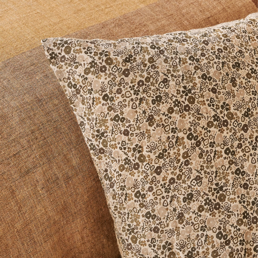Citta Wildflower Linen Euro Pillowcase - Ivy/Multi 65x65