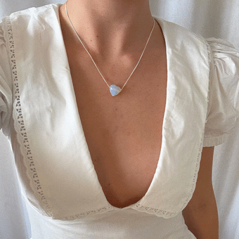 Palas Emporio Opal Glass ‘Clarity’ Heartstone Necklace