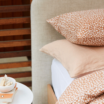 Citta Forget Me Not Organic Cotton Pillowcase Pair - Toffee/Nougat 76x50cm