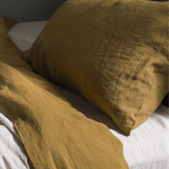 Citta Ochre Linen Pillowcase PR - Ochre 76x50cm