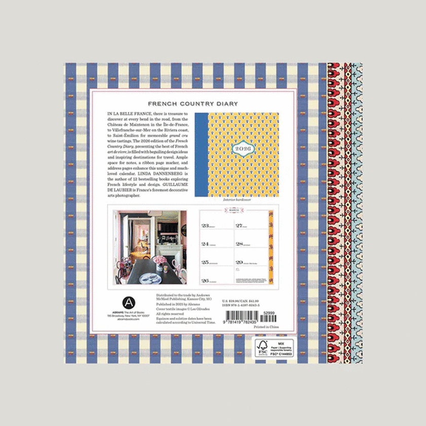 French Country Diary 12-Month 2026 Engagement Calendar