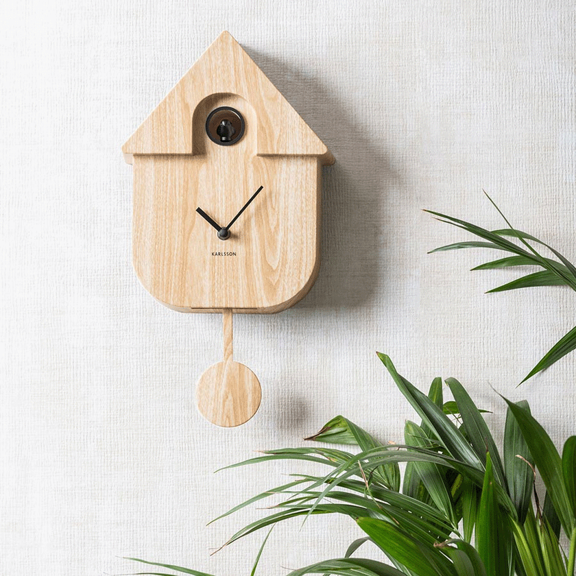 Karlsson Modern Cuckoo Clock - Light Wood