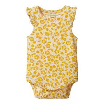 Nature Baby Fleur Bodysuit Terry - Kitchen Garden Freesia Print