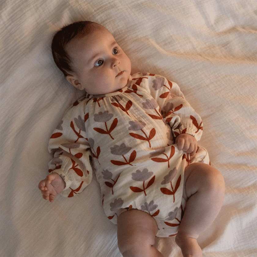 Nature Baby Meadow Bodysuit Muslin - Fleurette Print