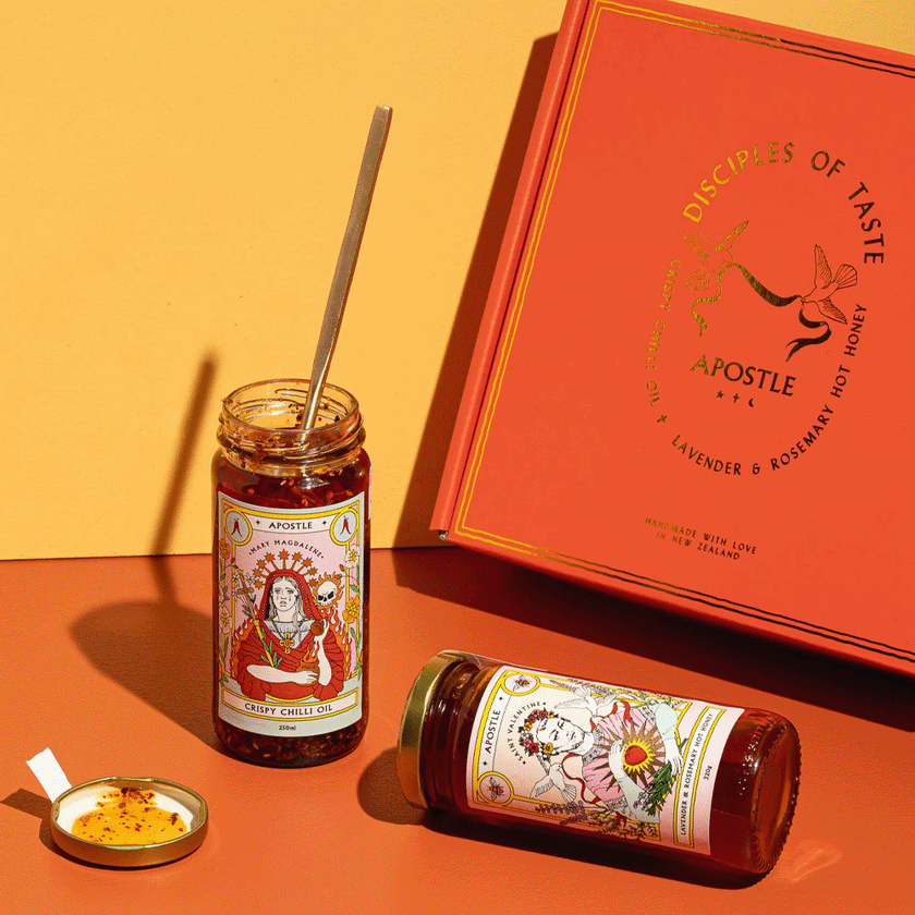 Apostle Chilli Oil, Honey Hot & Spoon Gift Pack